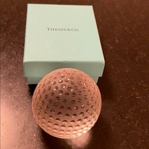 Tiffany lead crystal golf ball paperweight